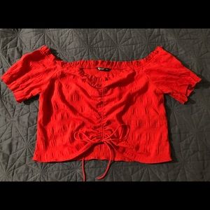 Crop top off the shoulder